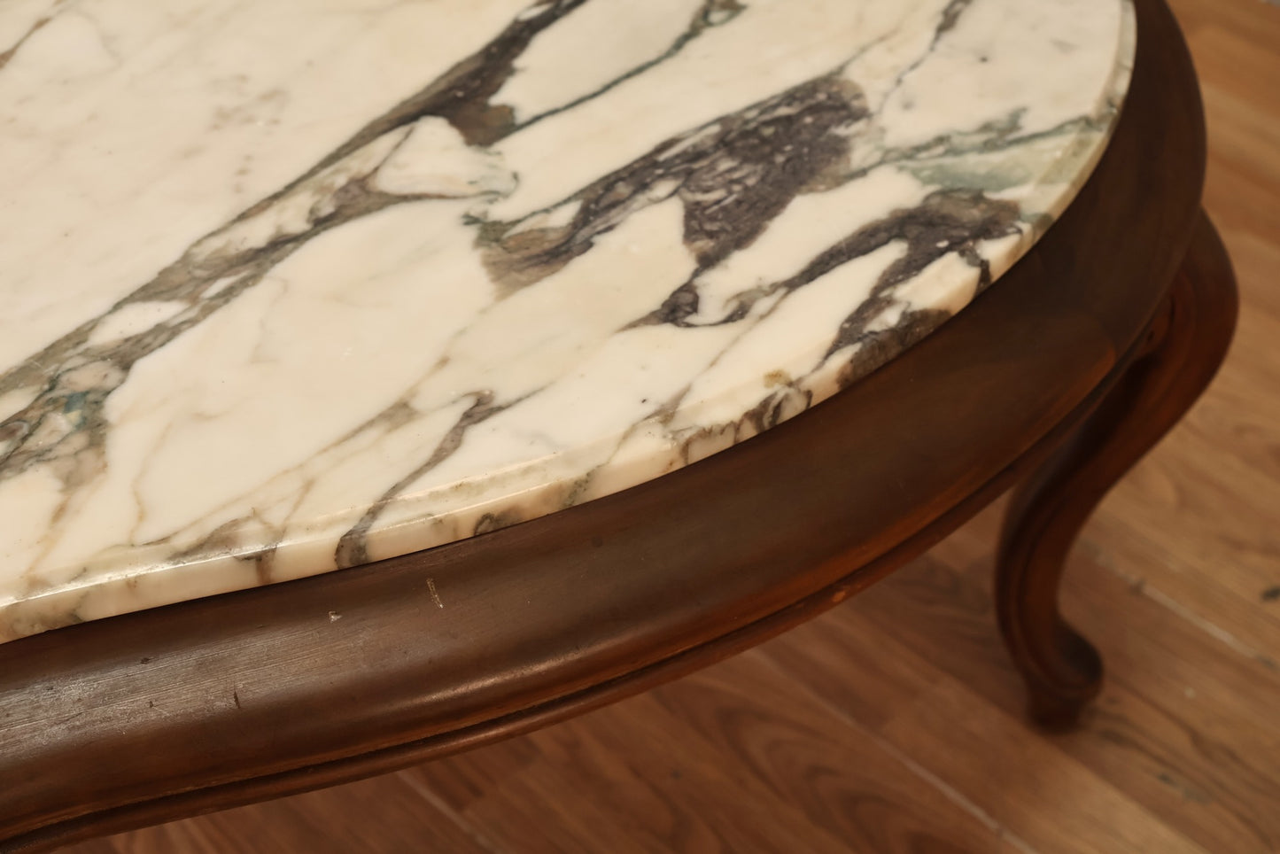 Serpentine Marble & Maple Coffee Table - ONLINE ONLY