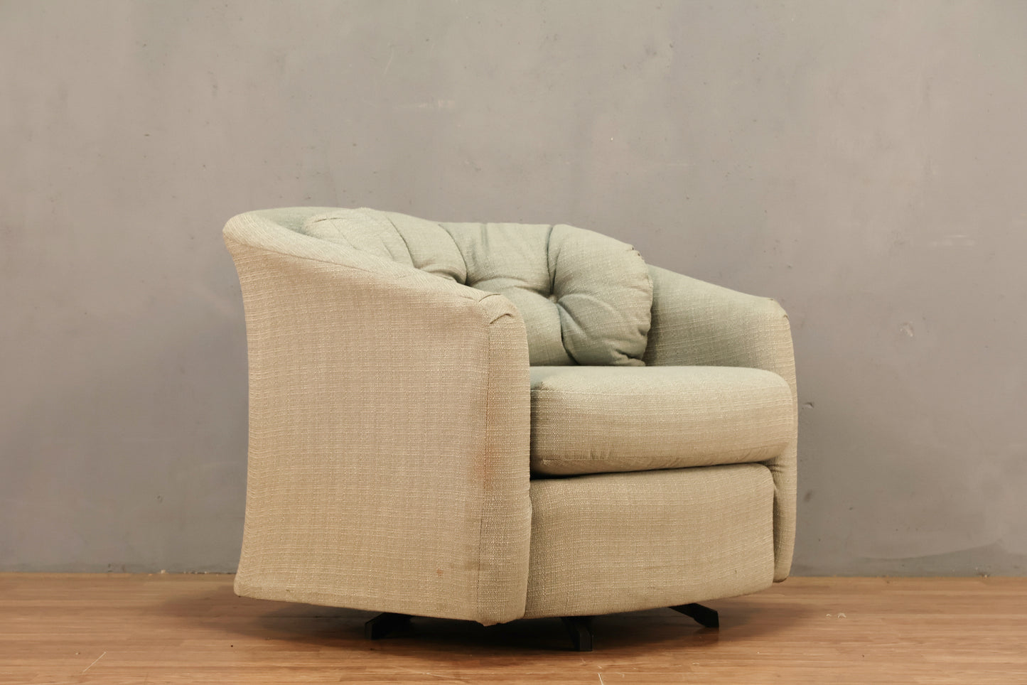 Mid Century Pale Blue Swivel Club Chair - ONLINE ONLY