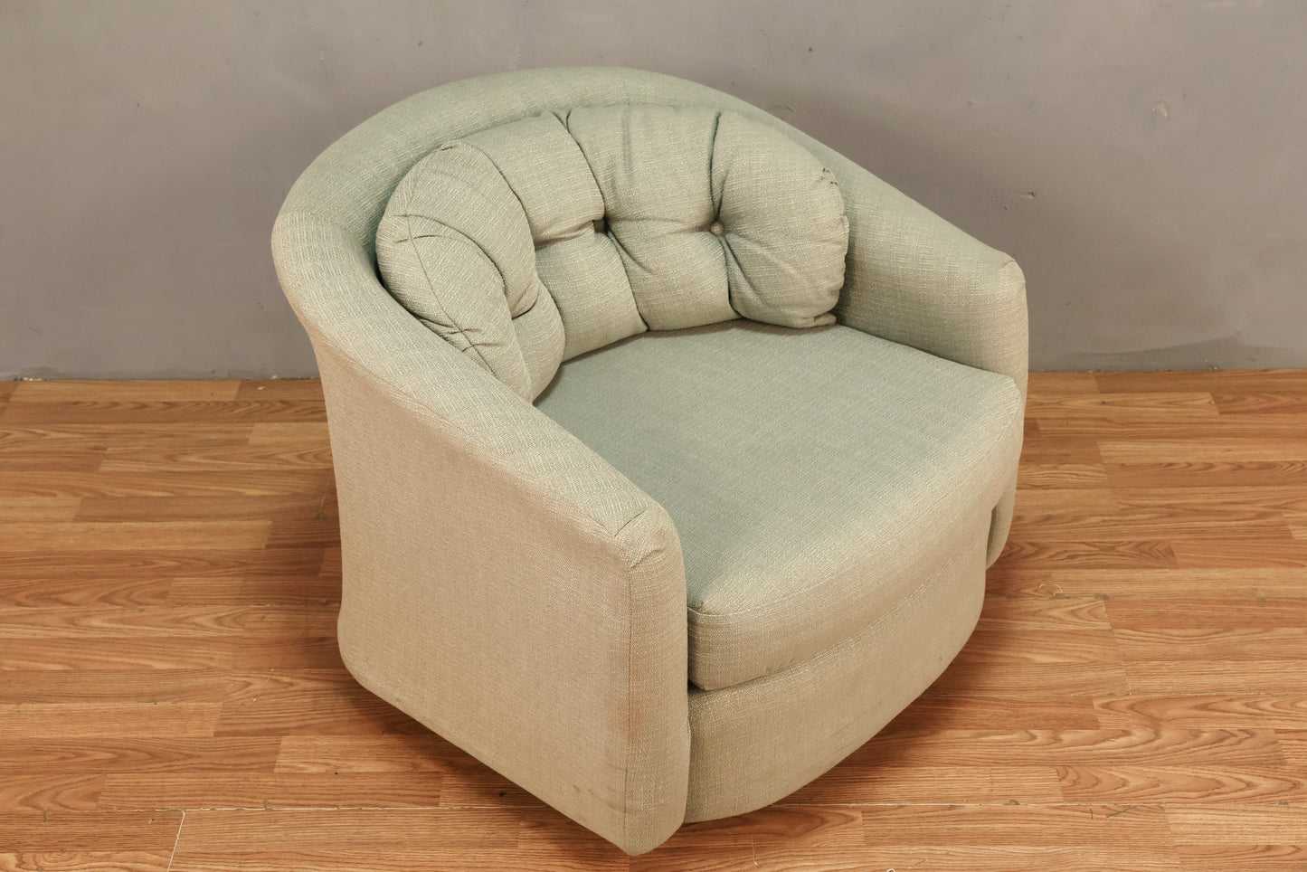 Mid Century Pale Blue Swivel Club Chair - ONLINE ONLY