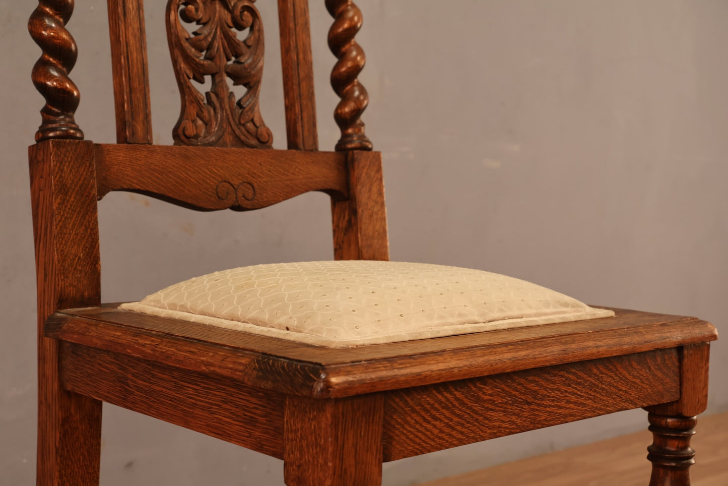 Victorian Gothic Carved Oak Side Chair - ONLINE ONLY