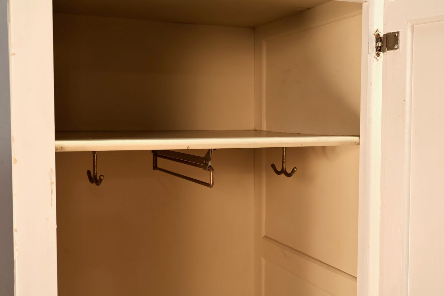 Tall White Wooden Locker Cabinet