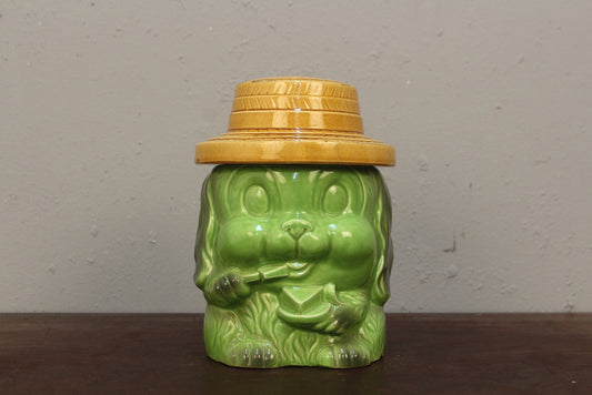 Lime Dog Ceramic Cookie Jar