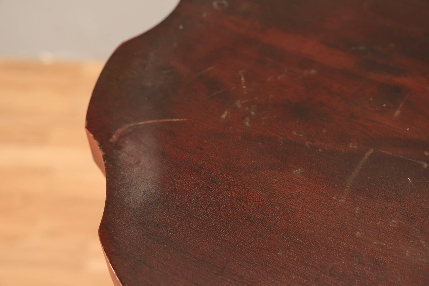 Carved Dark Cherry Pedestal