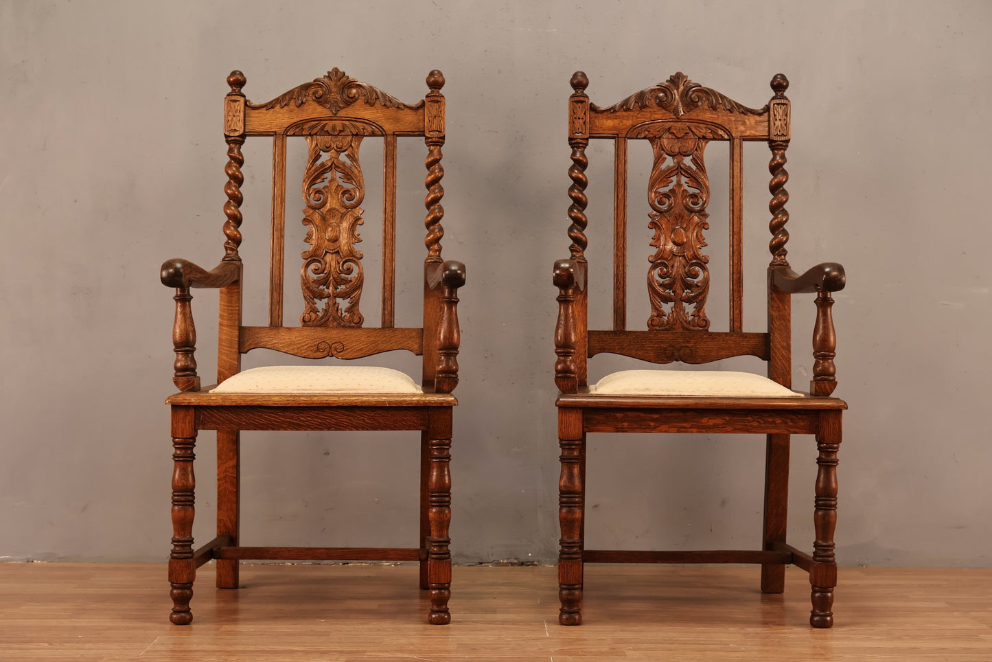 Victorian Gothic Carved Oak Armchair - ONLINE ONLY