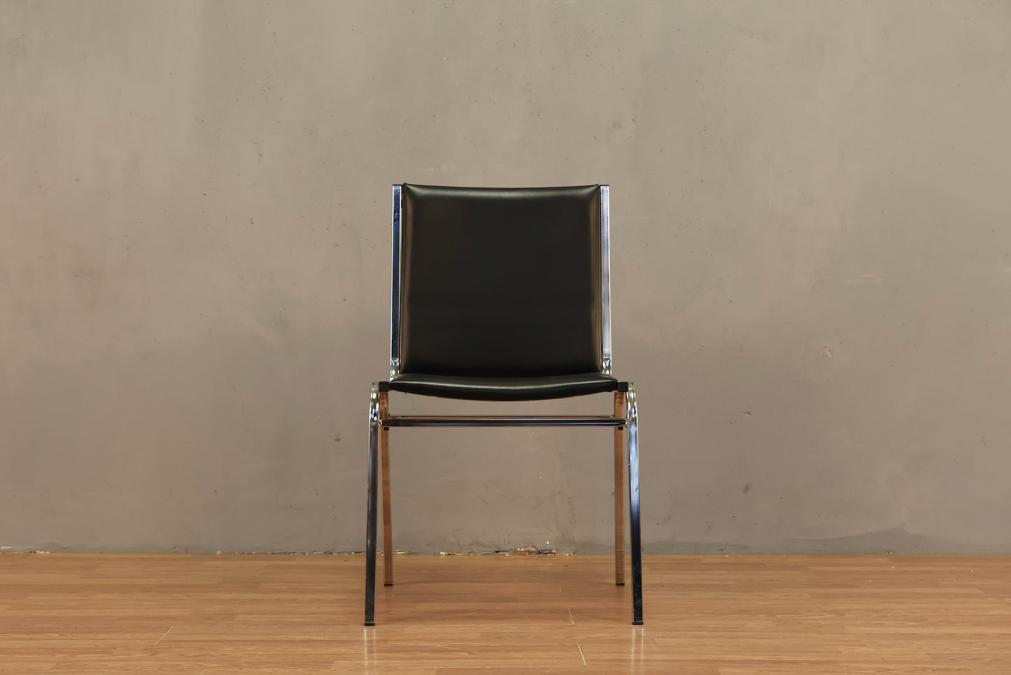 Steel & Black Vinyl Side Chair
