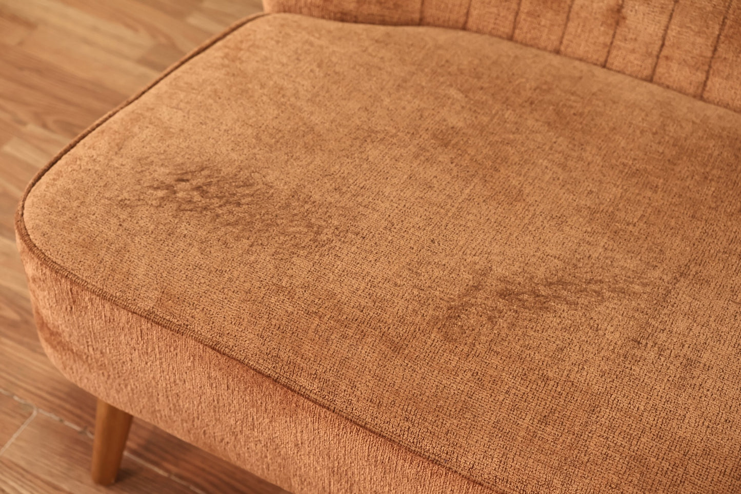 Mid Century Tawny Velveteen Settee - ONLINE ONLY