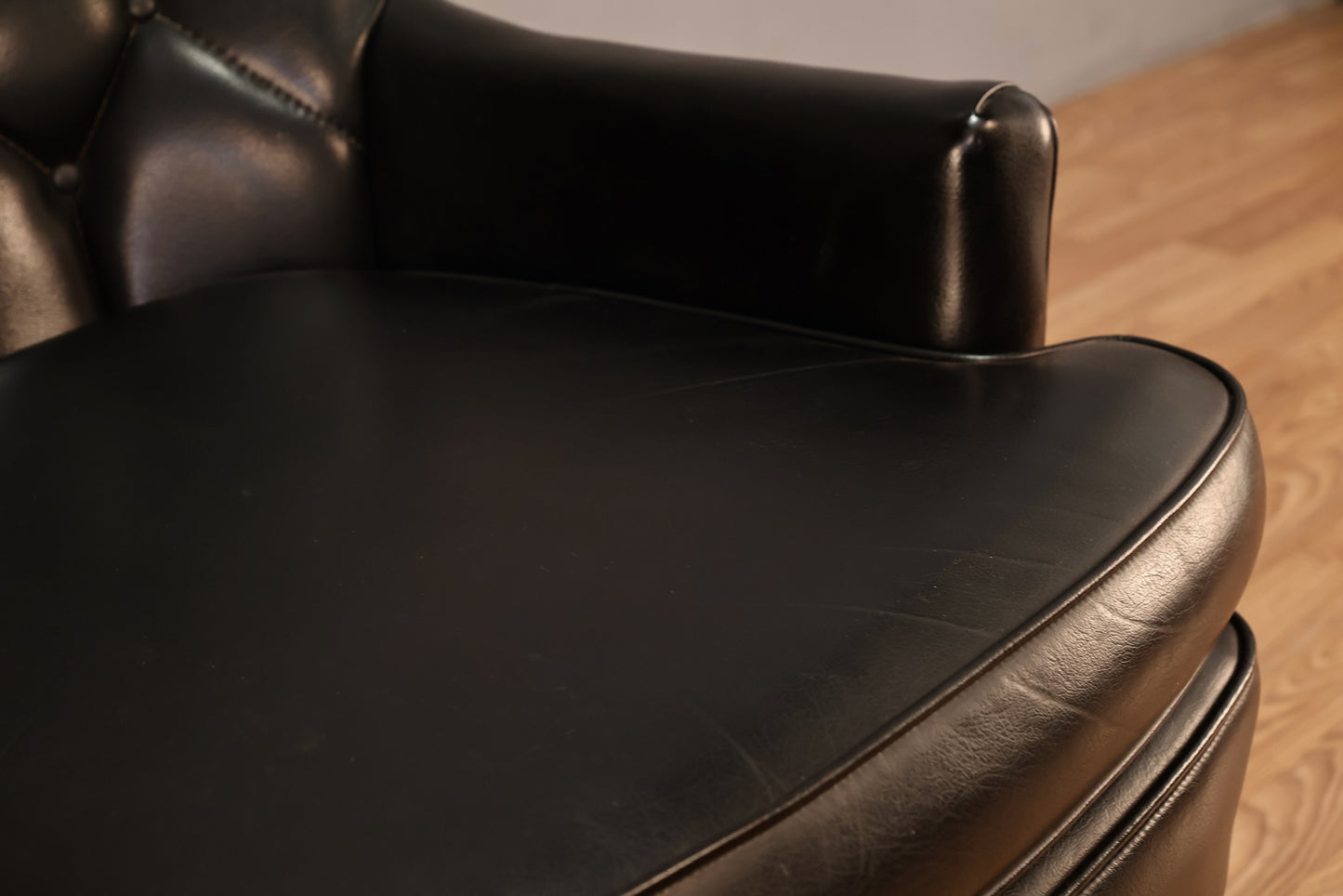 Mid Century Black Tufted Rocking Club Chair