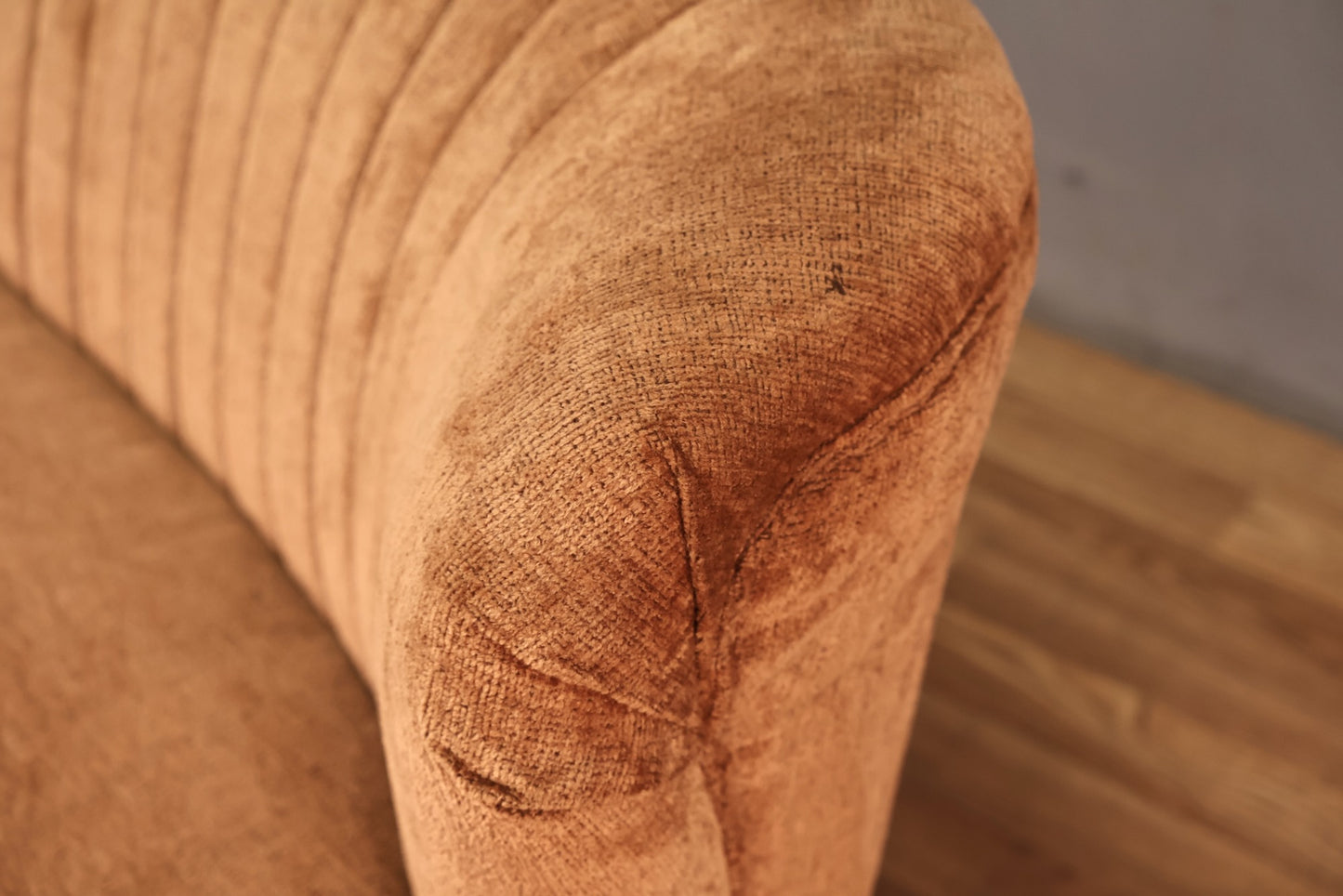 Mid Century Tawny Velveteen Settee - ONLINE ONLY