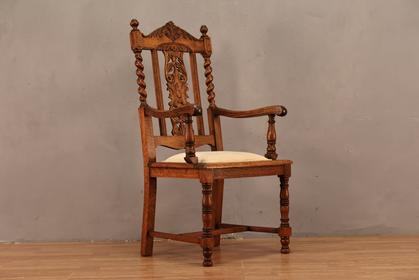 Victorian Gothic Carved Oak Armchair - ONLINE ONLY