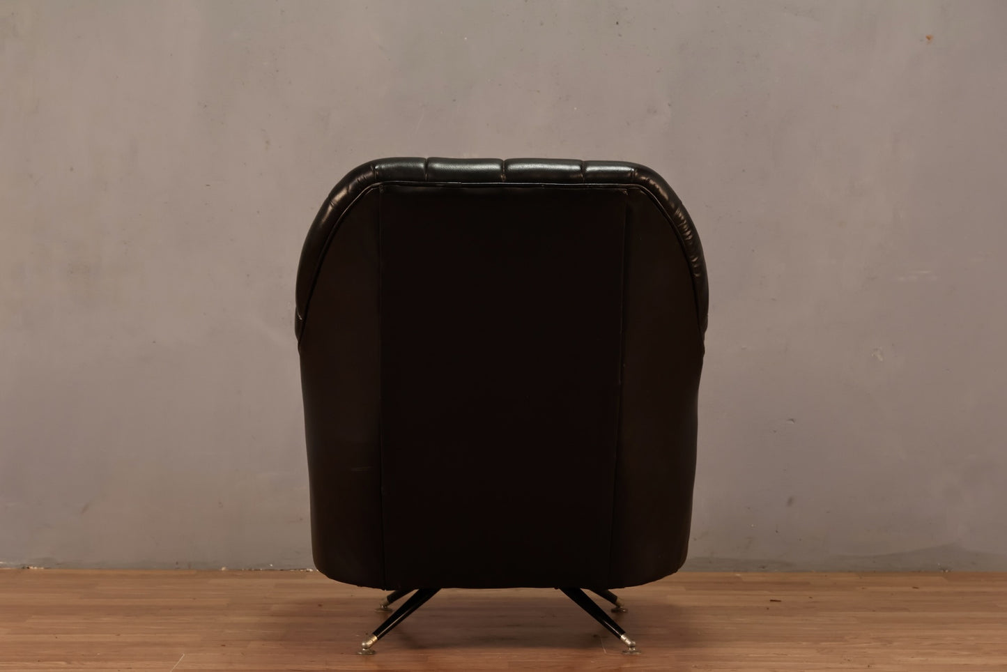 Mid Century Black Tufted Rocking Club Chair