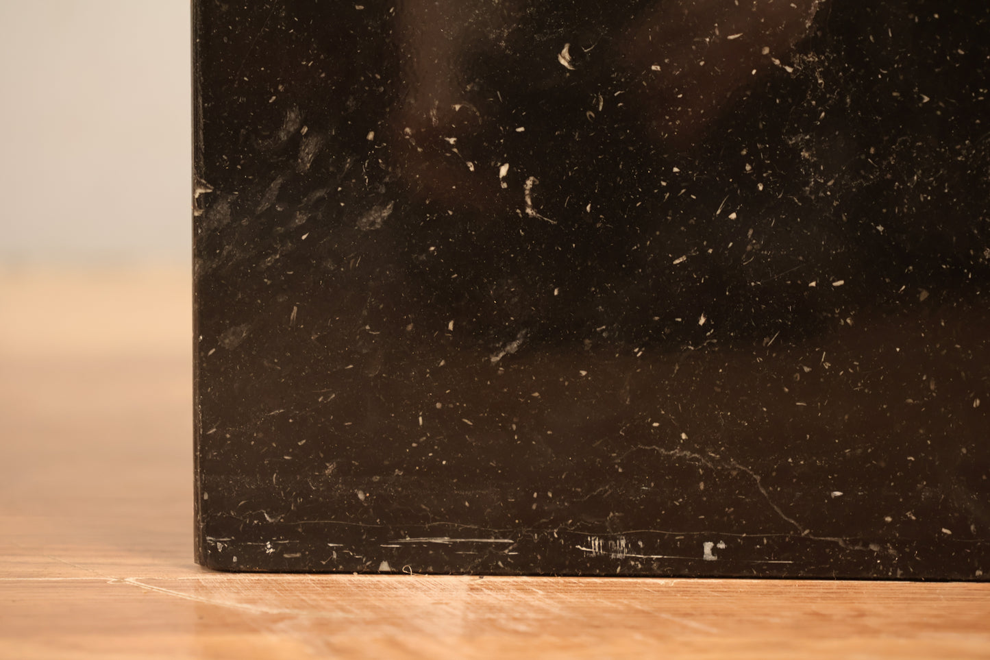 Large Black Marble Square End Table - ONLINE ONLY