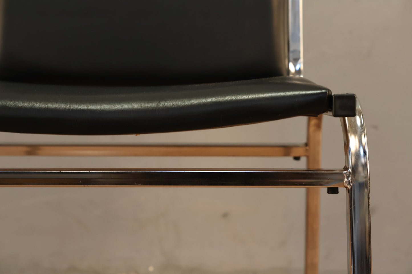 Steel & Black Vinyl Side Chair