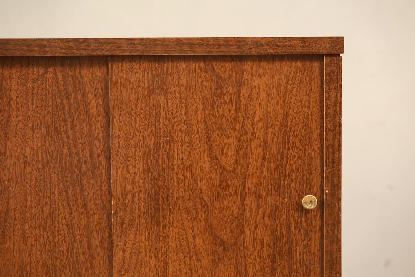 Small Laminate Sliding-Door Record Cabinet