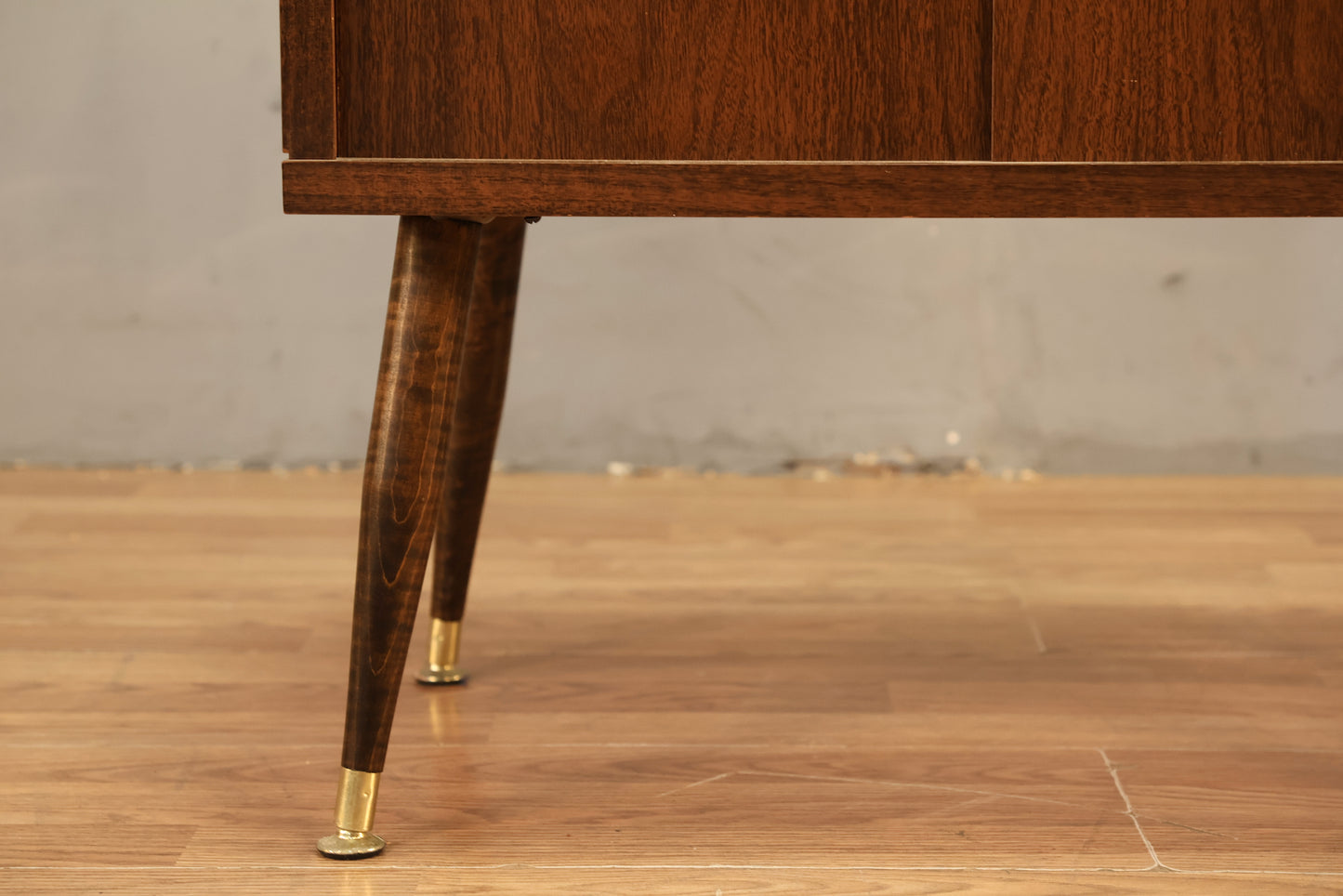 Small Laminate Sliding-Door Record Cabinet