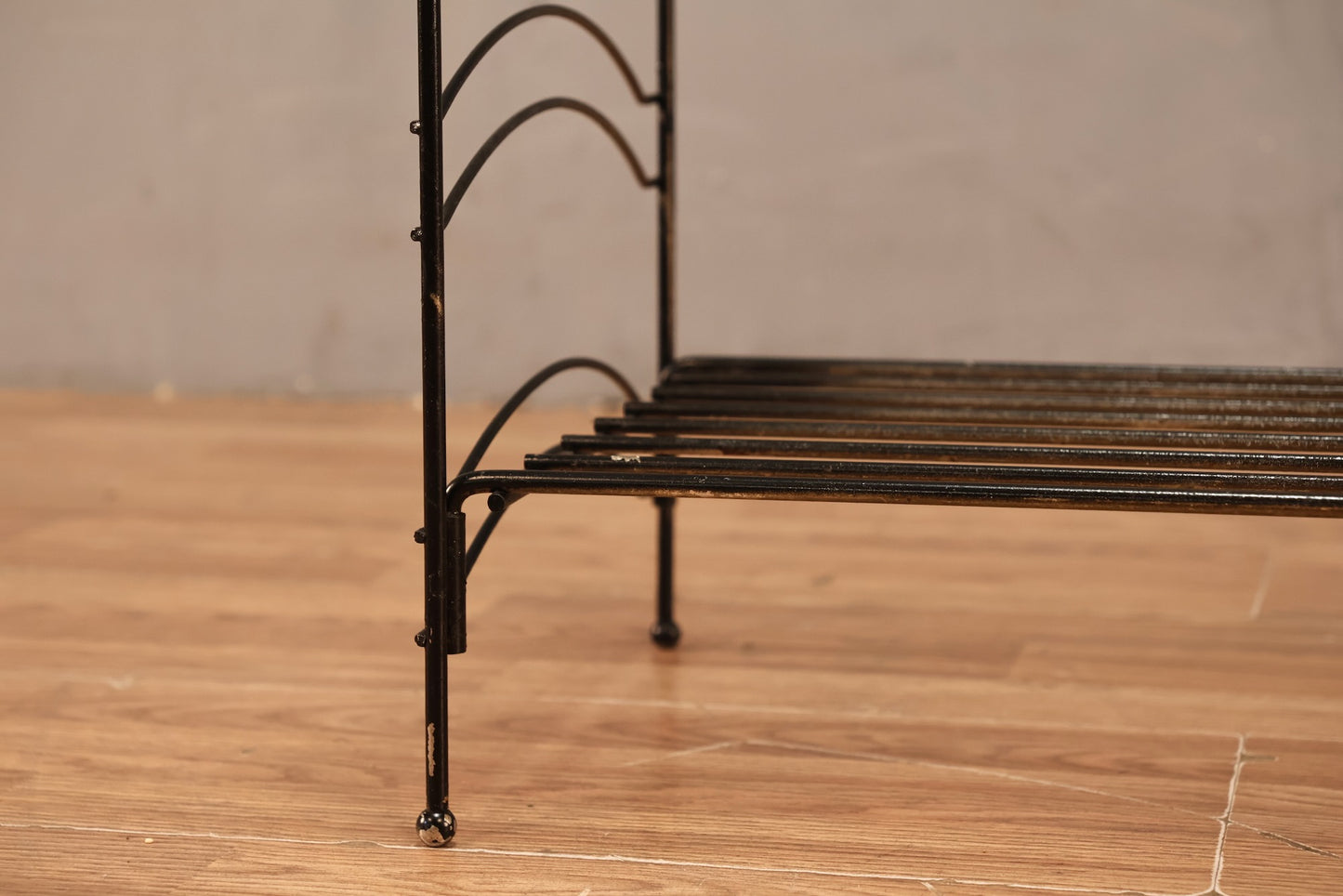 Distressed Black Wire 3-Tier Shelf