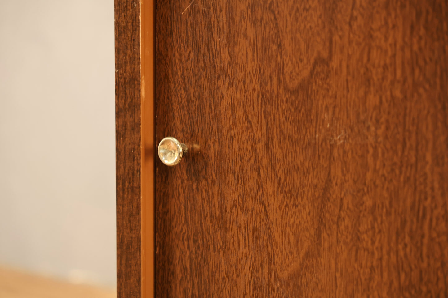 Small Laminate Sliding-Door Record Cabinet
