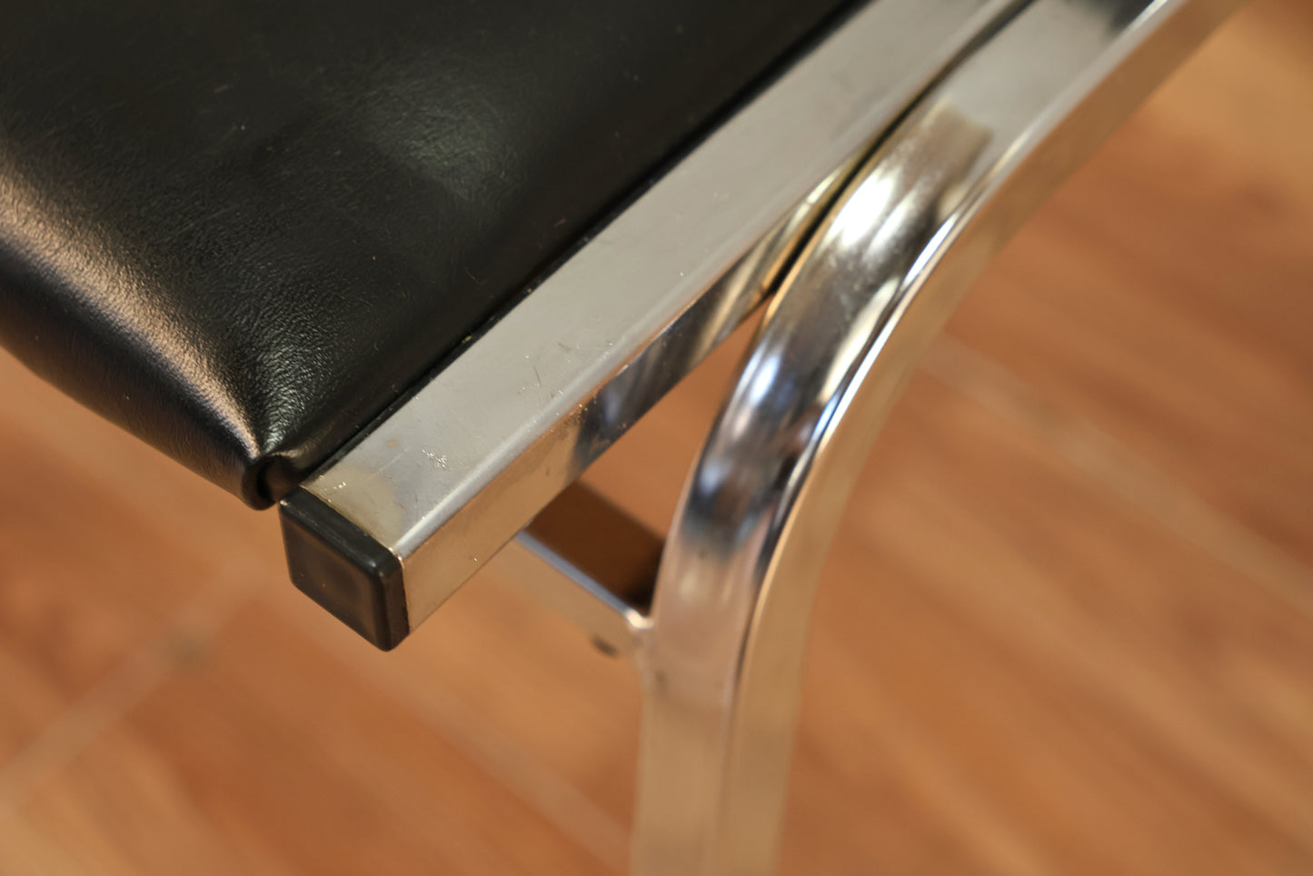 Steel & Black Vinyl Side Chair