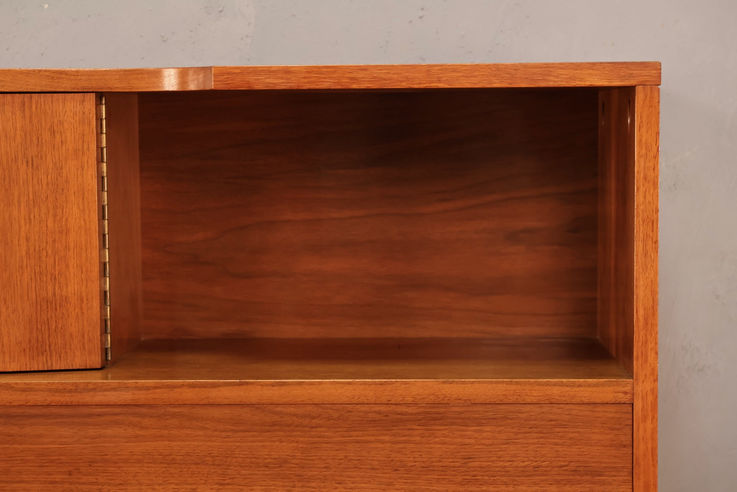 Sculptural Walnut Full Storage Headboard - ONLINE ONLY