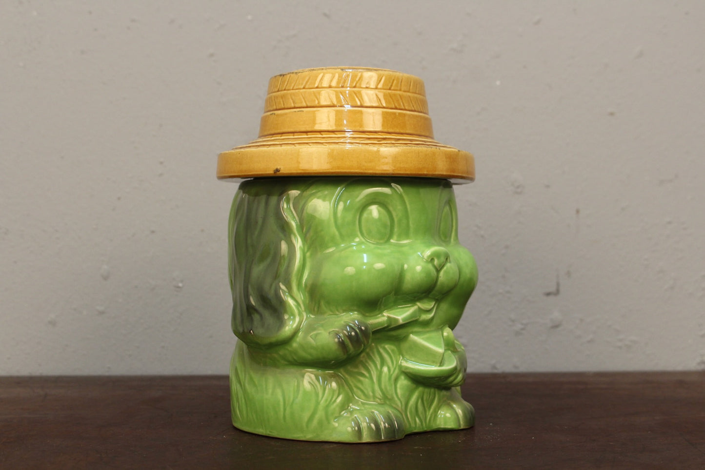 Lime Dog Ceramic Cookie Jar