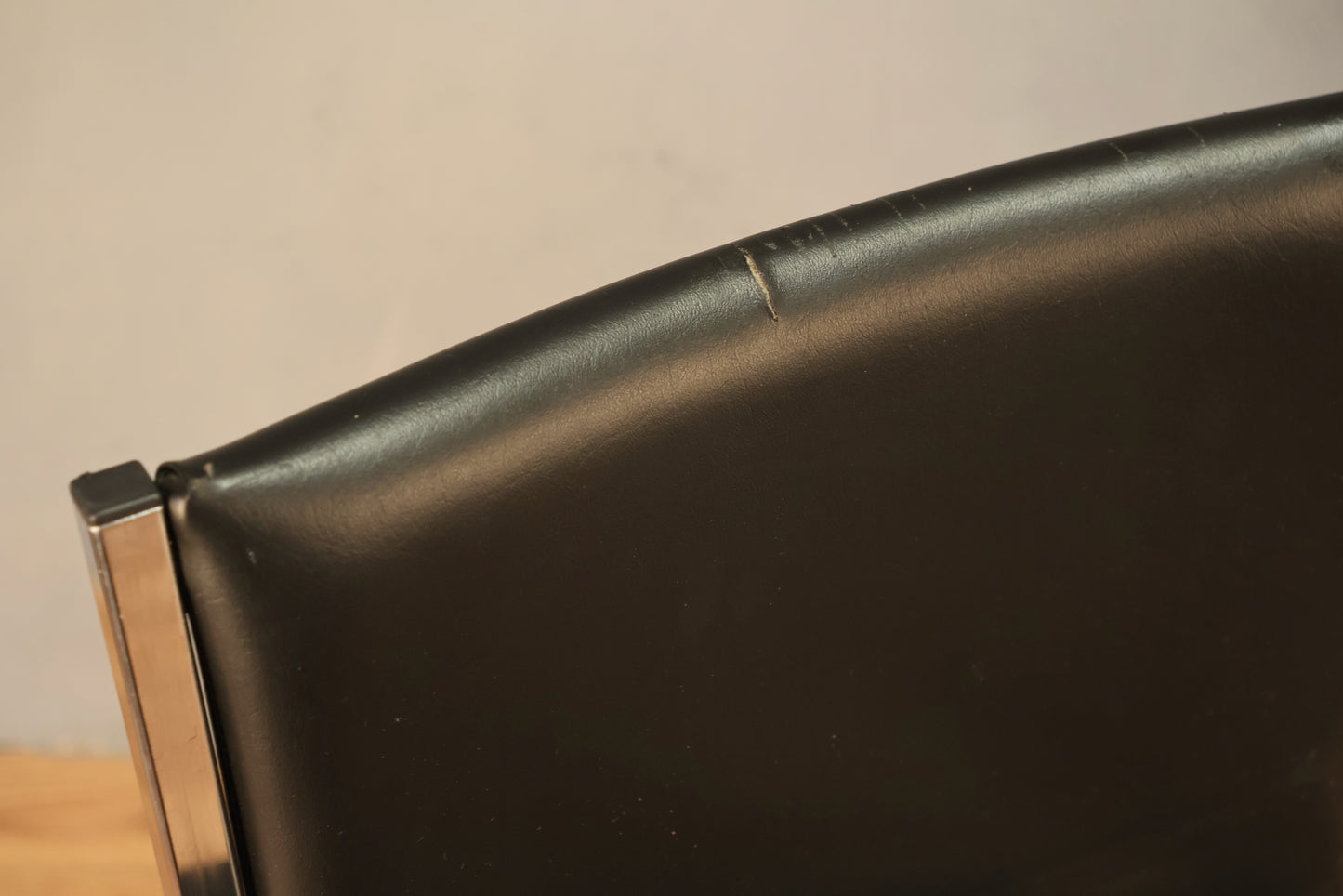 Steel & Black Vinyl Side Chair