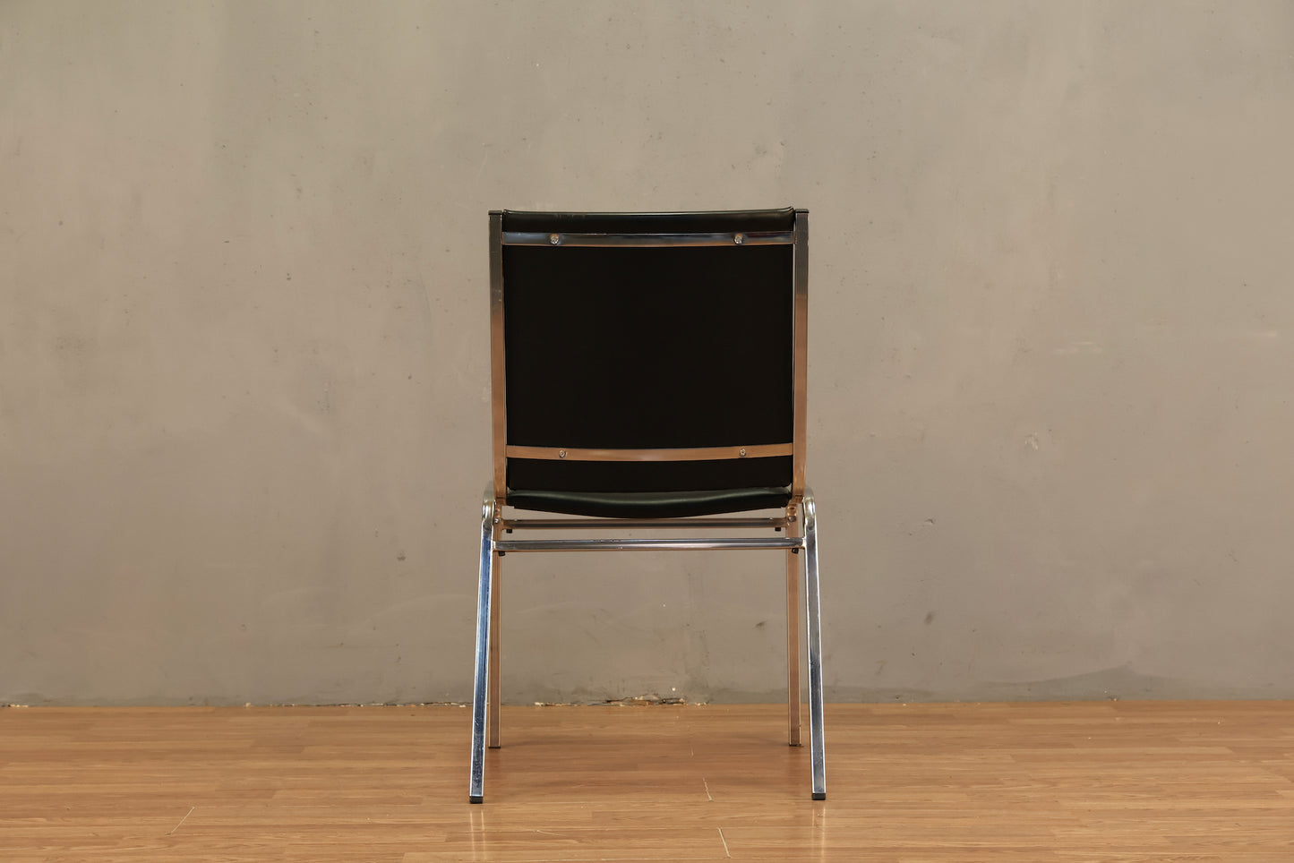 Steel & Black Vinyl Side Chair