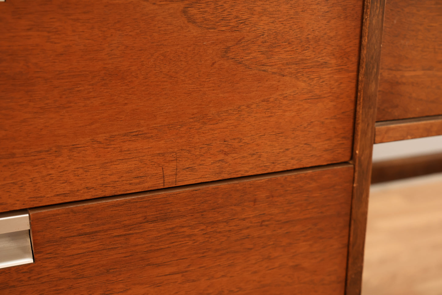 Bassett Walnut & Laminate 4-Drawer Desk