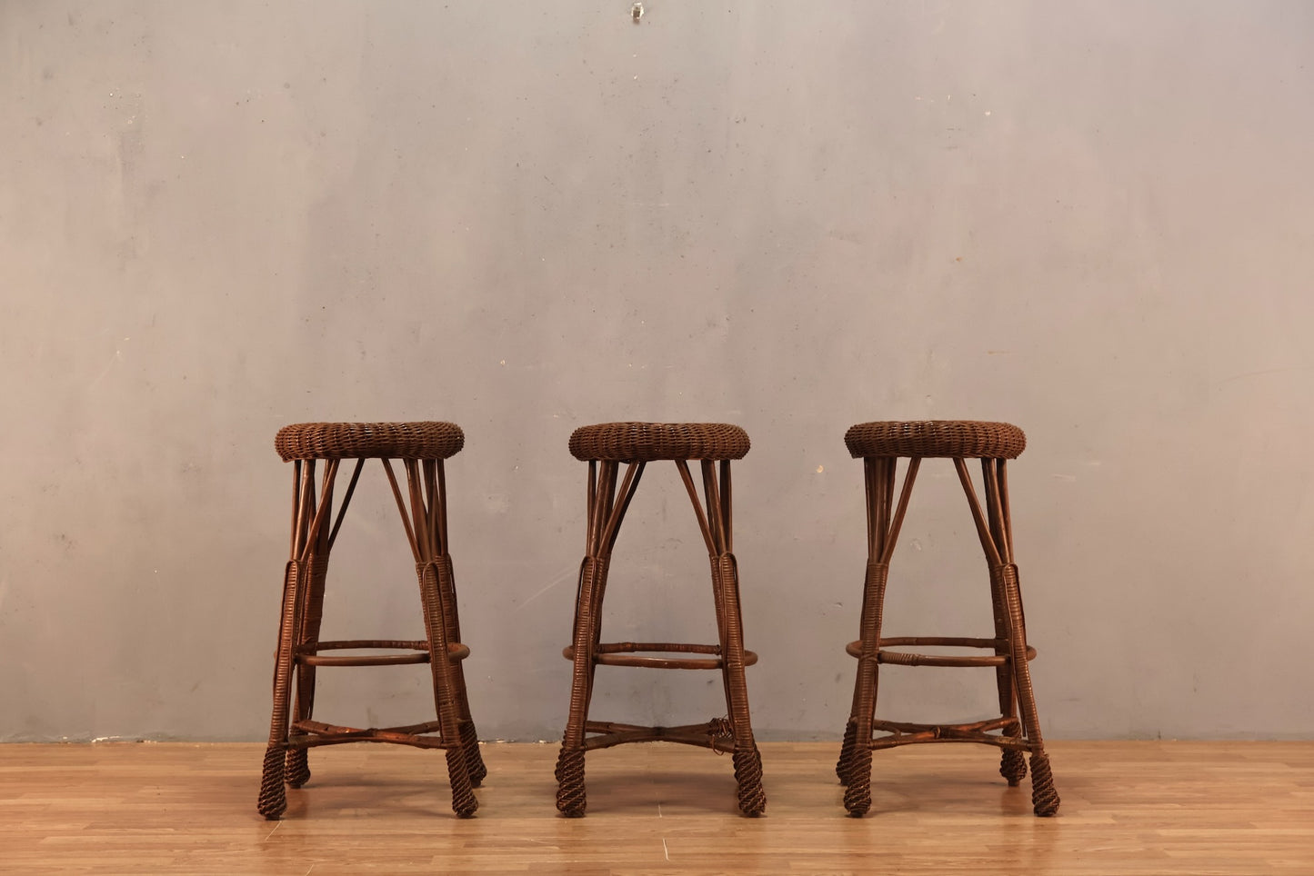 Brown Wicker Stool