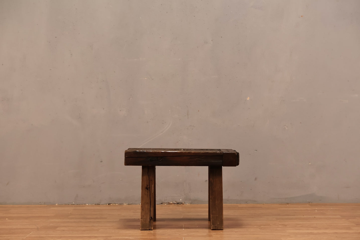 Petite Rustic Wood & Metal Stool - ONLINE ONLY