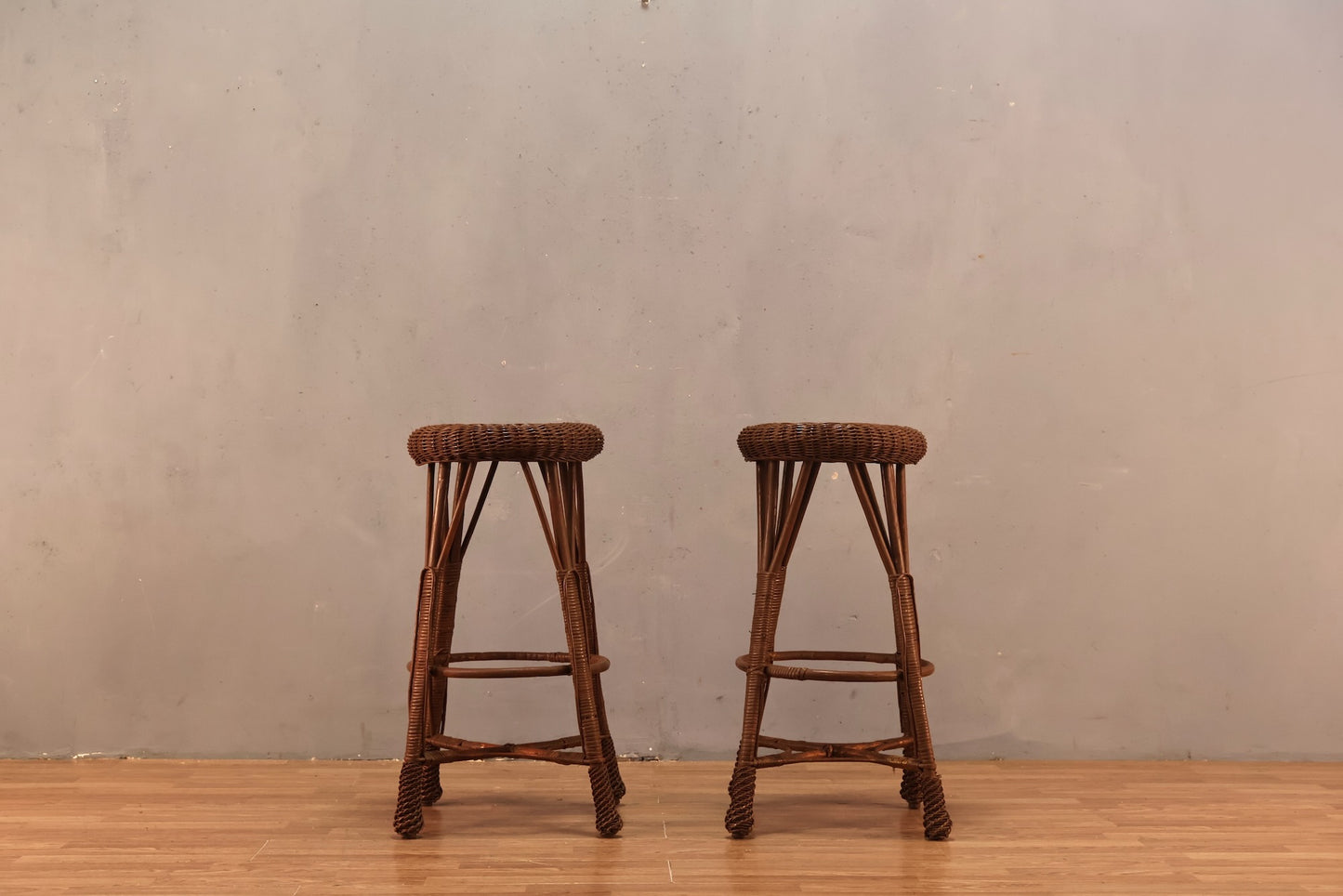 Brown Wicker Stool