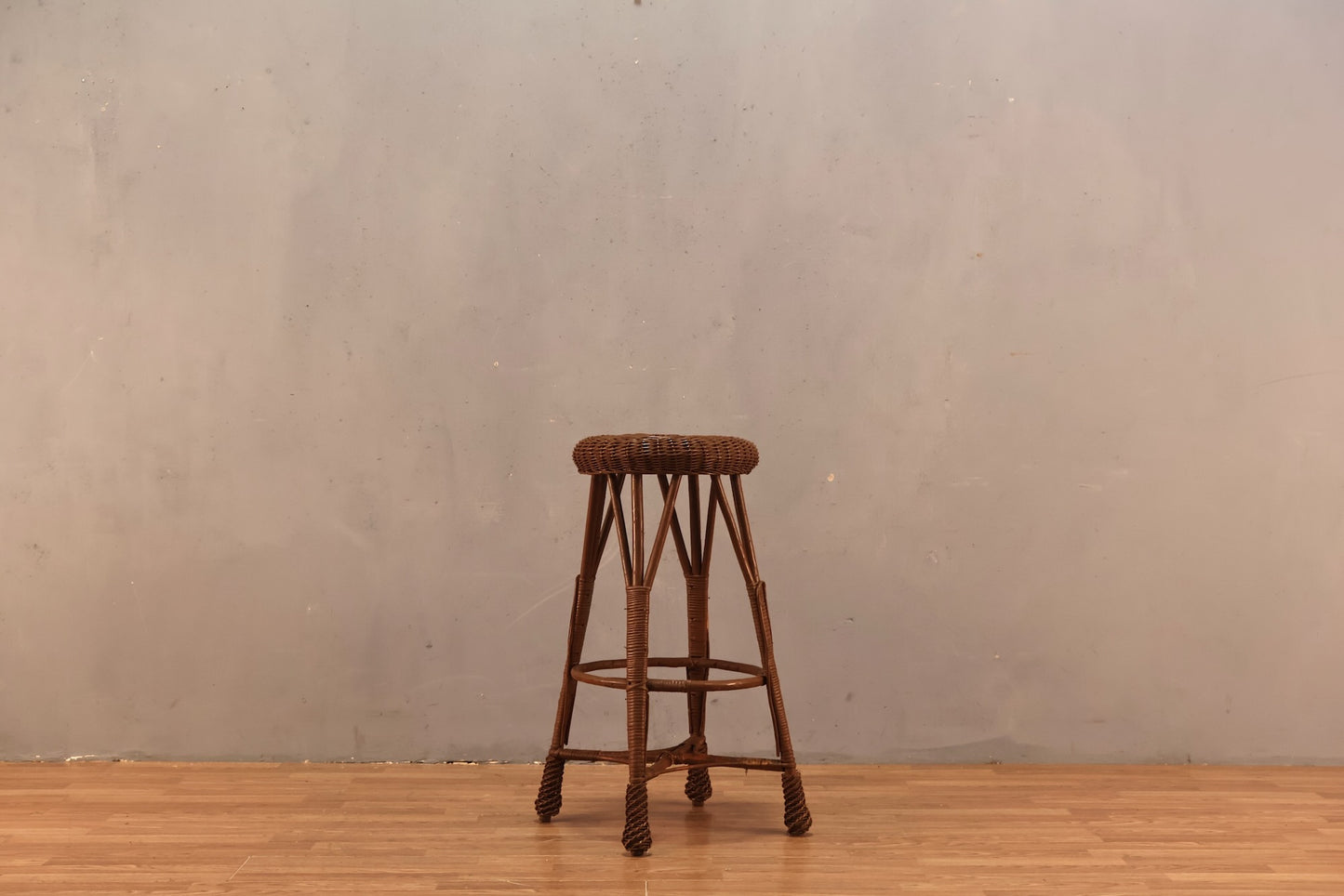 Brown Wicker Stool