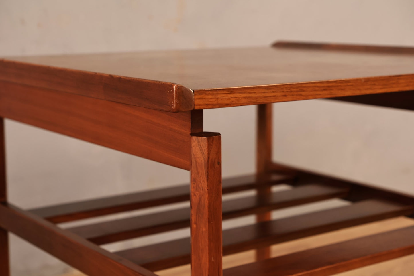 Mid Century Square Marquetry End Table - ONLINE ONLY