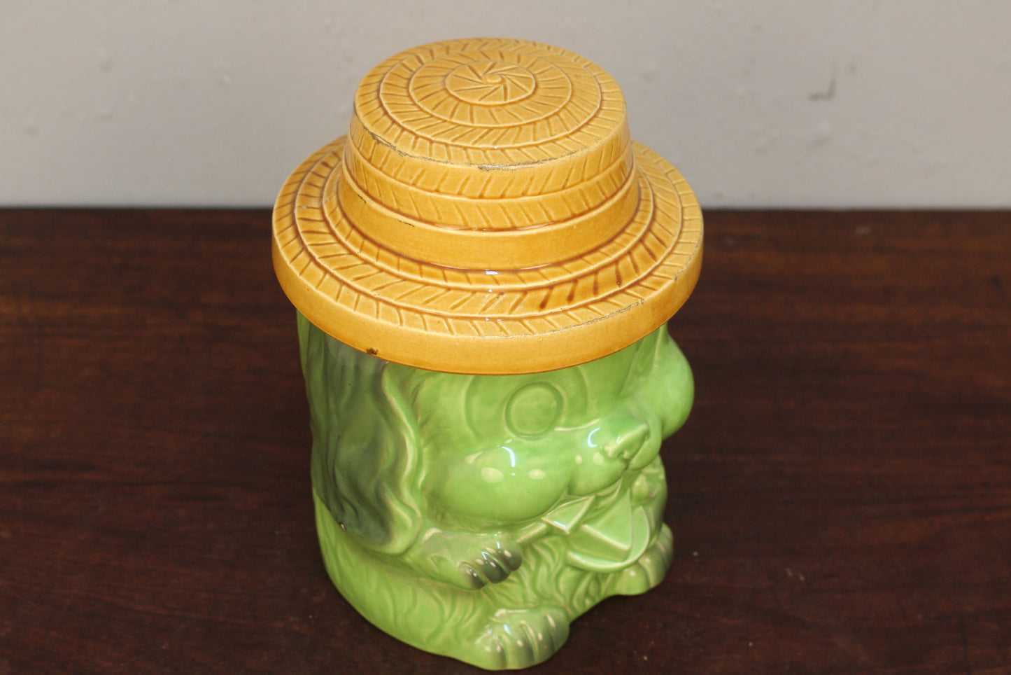 Lime Dog Ceramic Cookie Jar