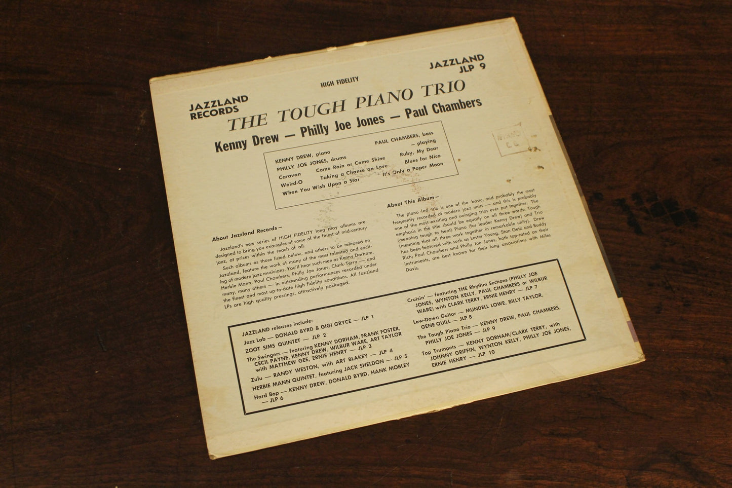 Kenny Drew "Tough Piano Trio" 1960 LP