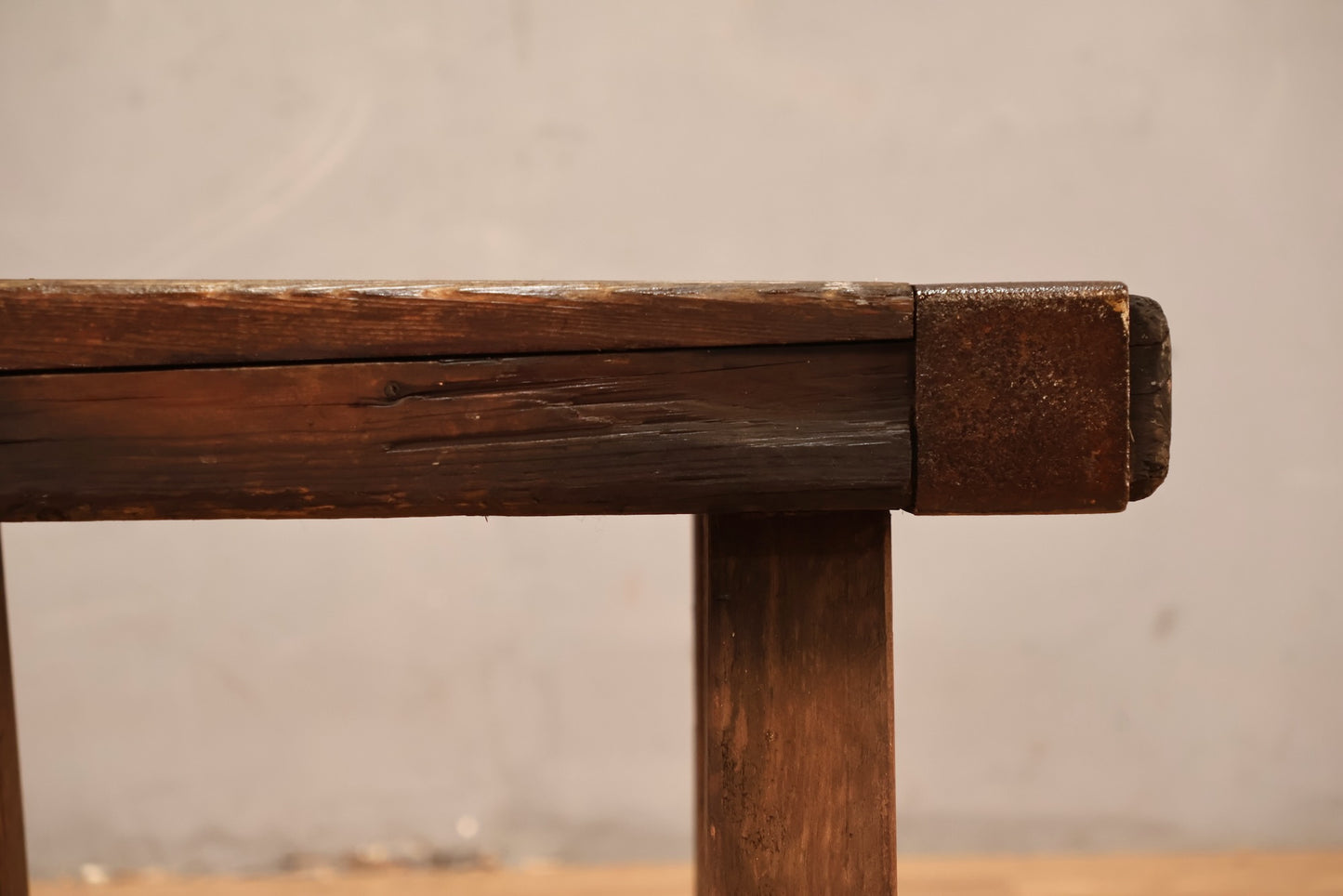 Petite Rustic Wood & Metal Stool - ONLINE ONLY