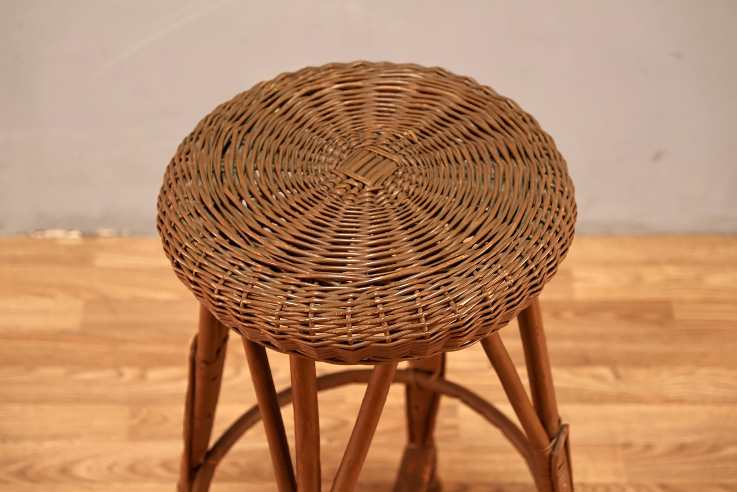 Brown Wicker Stool