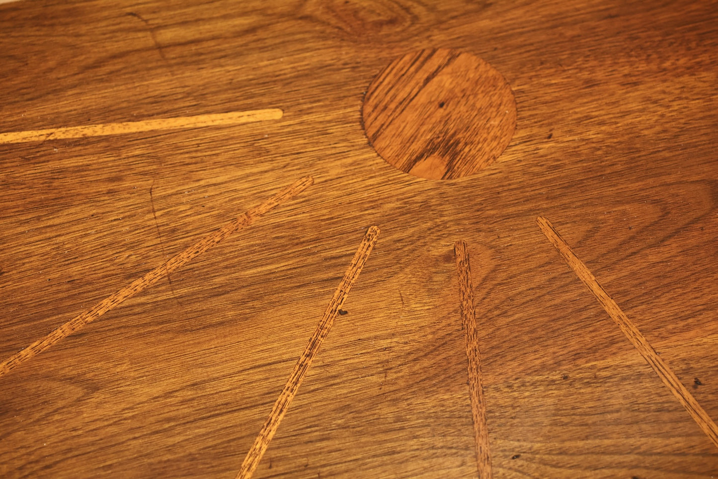 Mid Century Square Marquetry End Table - ONLINE ONLY