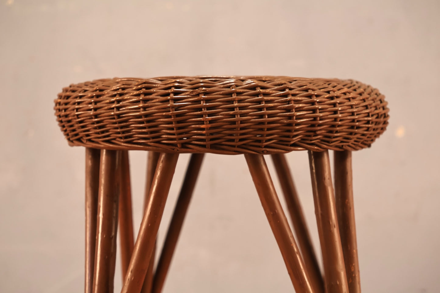 Brown Wicker Stool