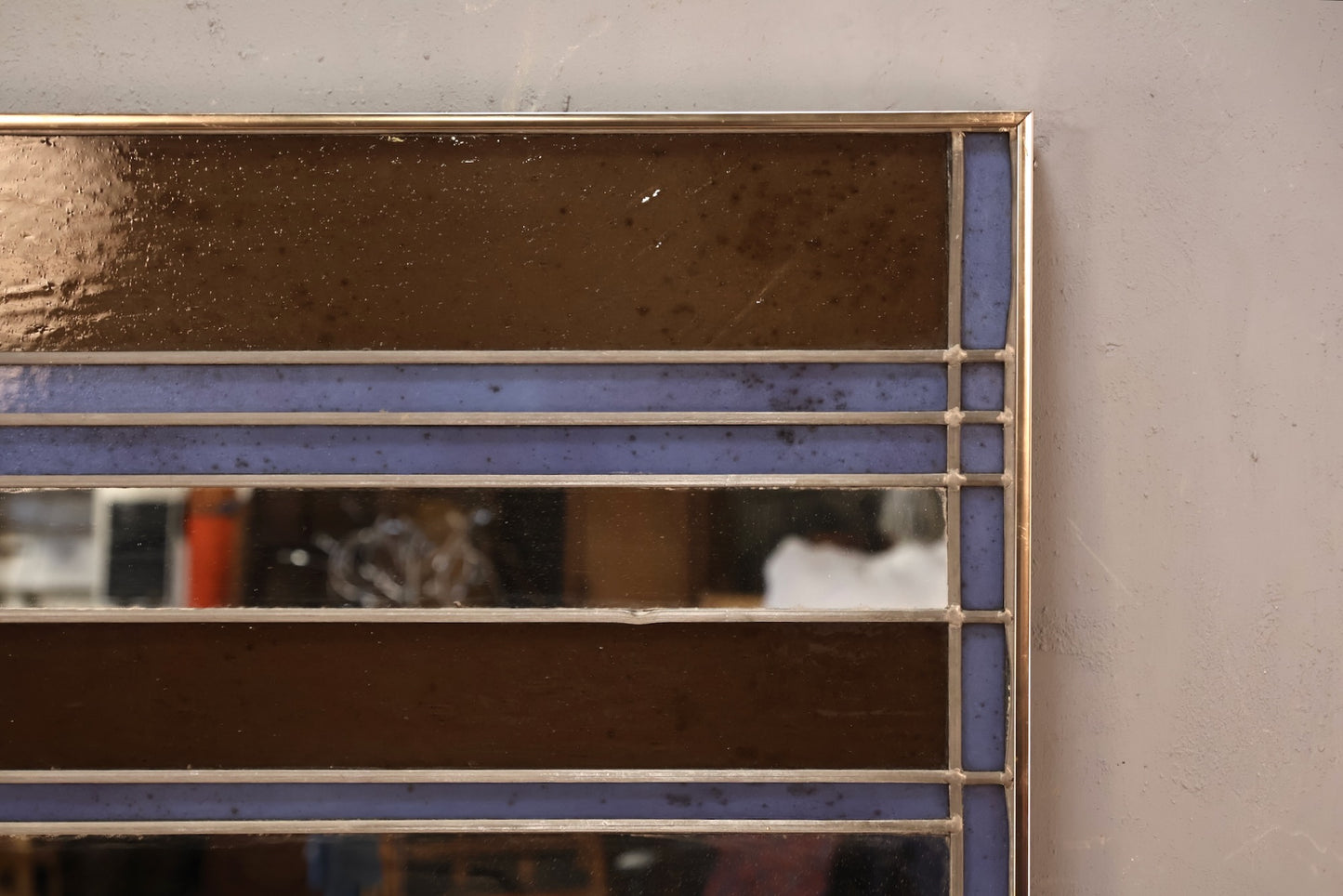 Large 1970s Stained Glass Mirror - ONLINE ONLY