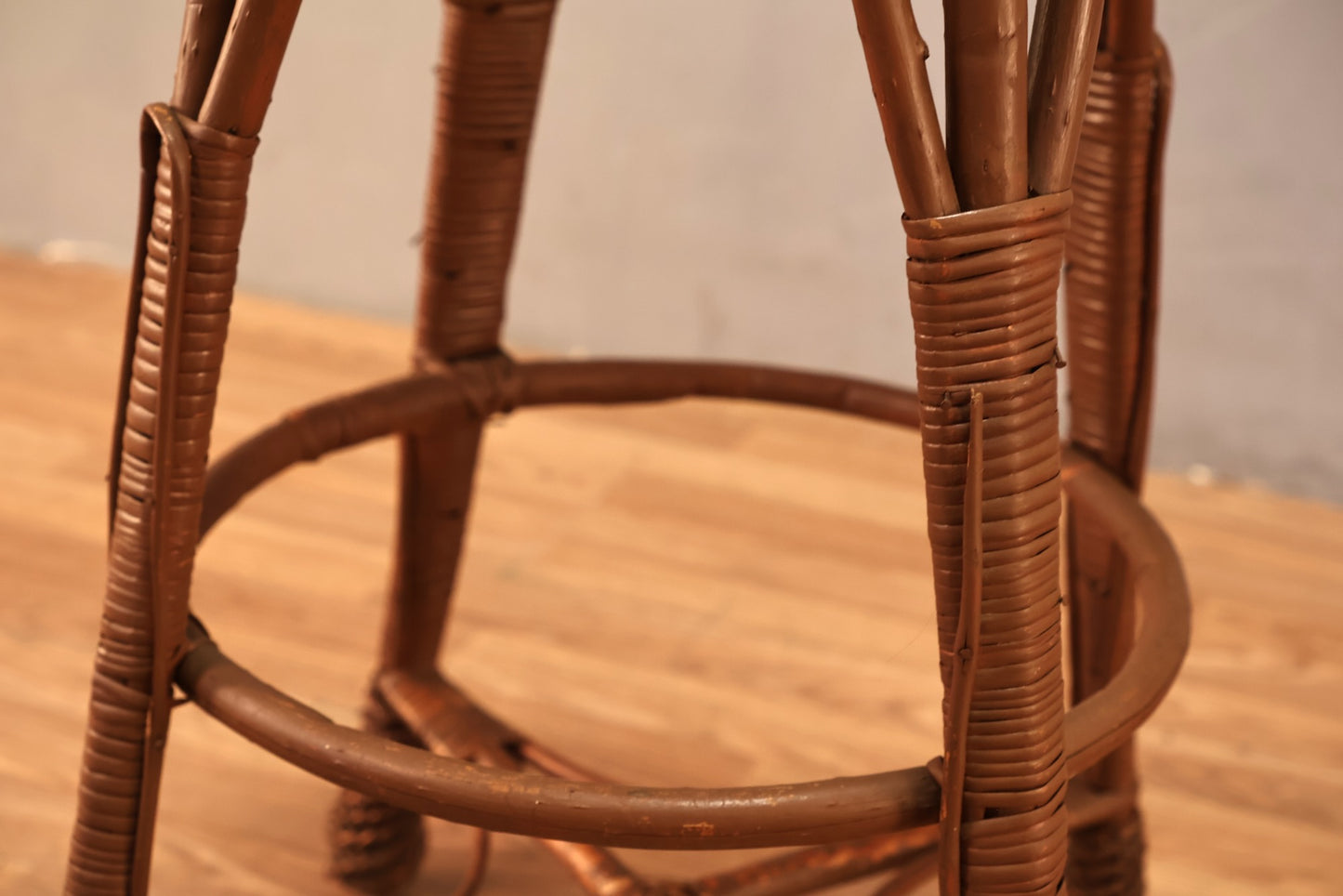 Brown Wicker Stool