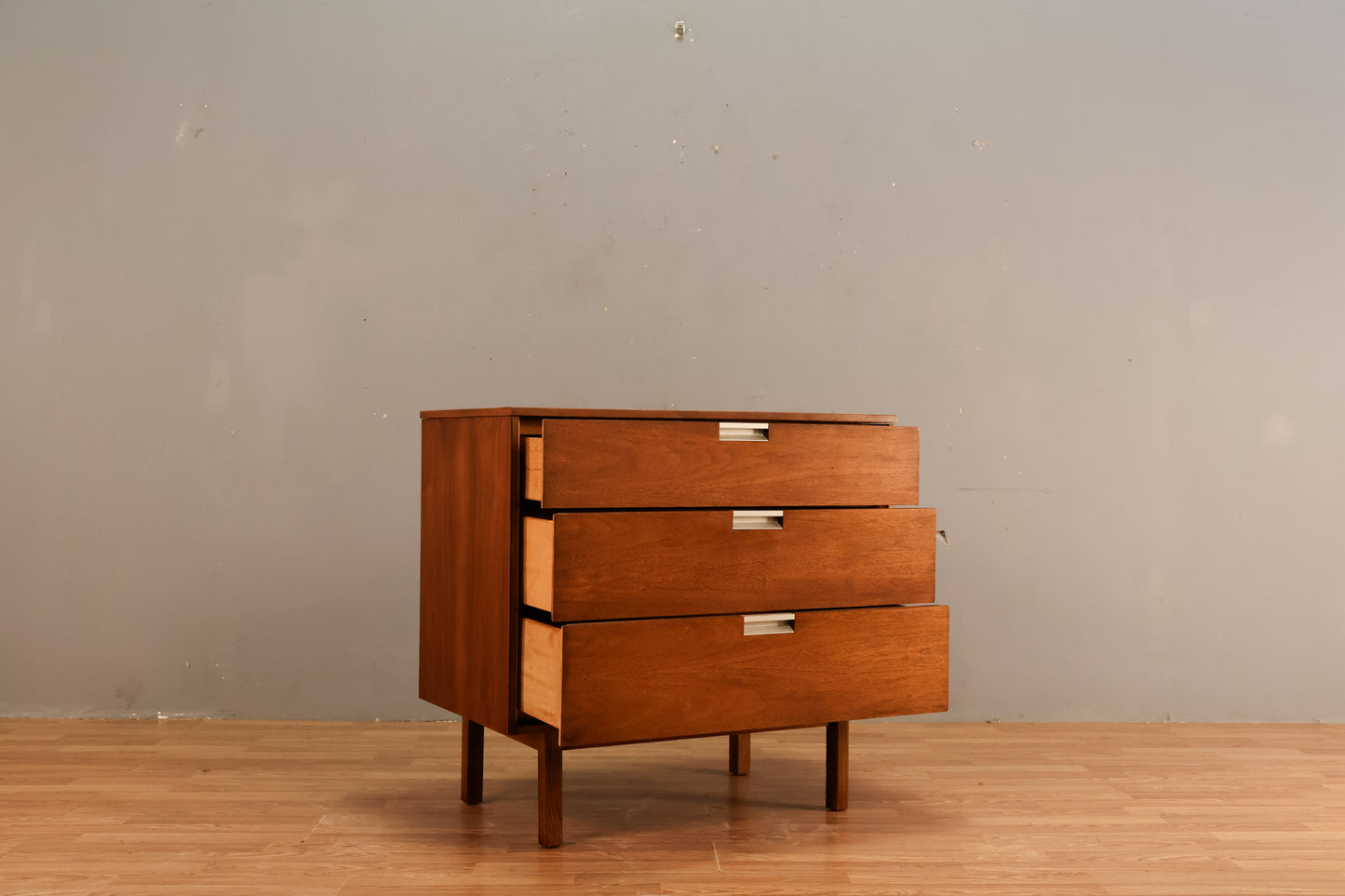 Bassett Walnut & Laminate 3-Drawer Commode