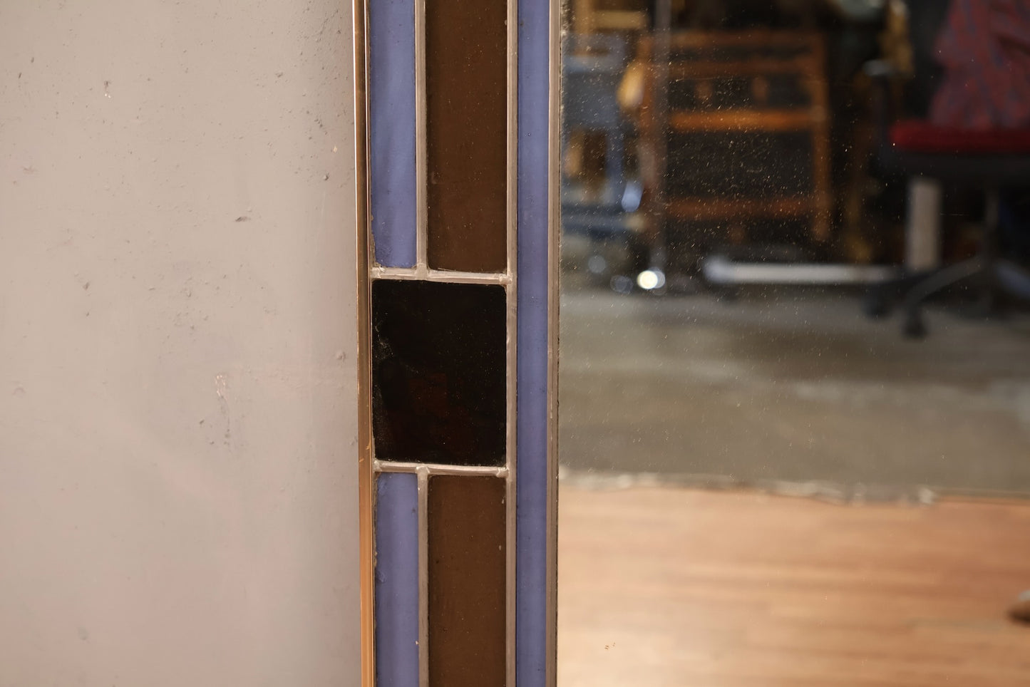 Large 1970s Stained Glass Mirror - ONLINE ONLY