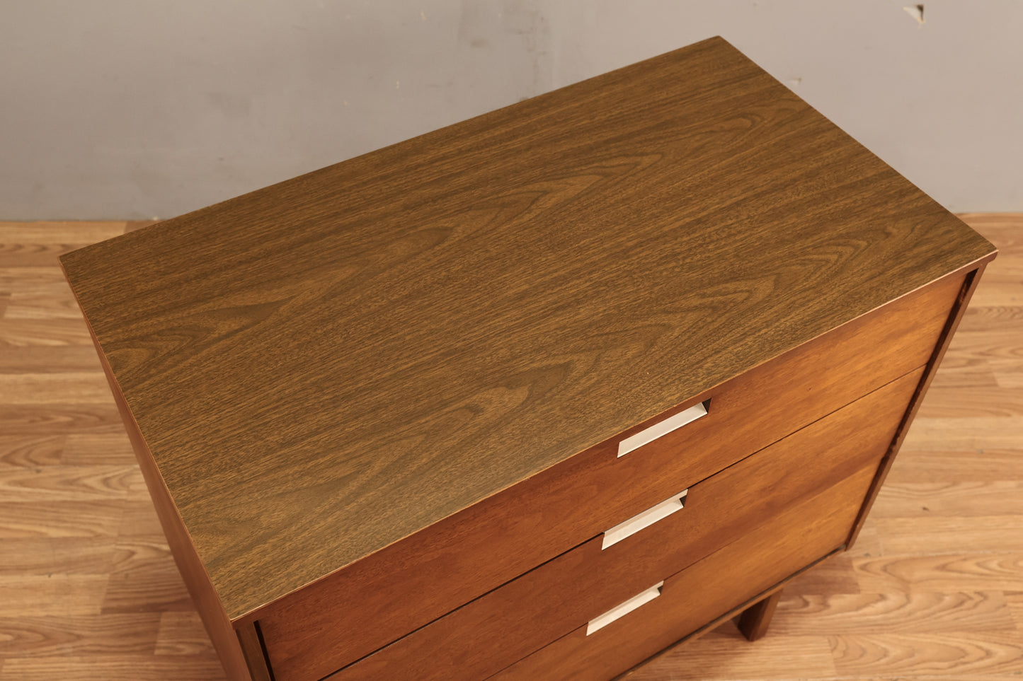 Bassett Walnut & Laminate 3-Drawer Commode