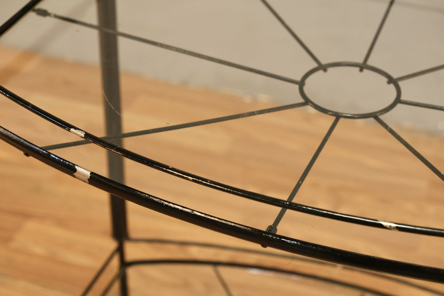 Black Metal & Glass 2-Tier Bar Cart