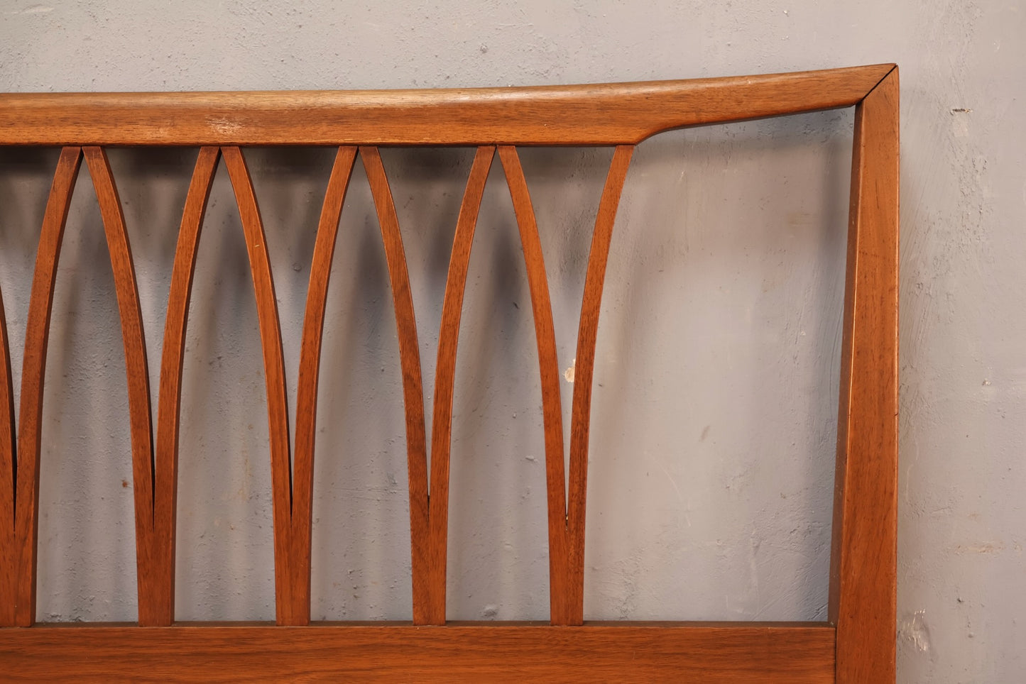 Mid Century Walnut Arch Full Headboard - ONLINE ONLY