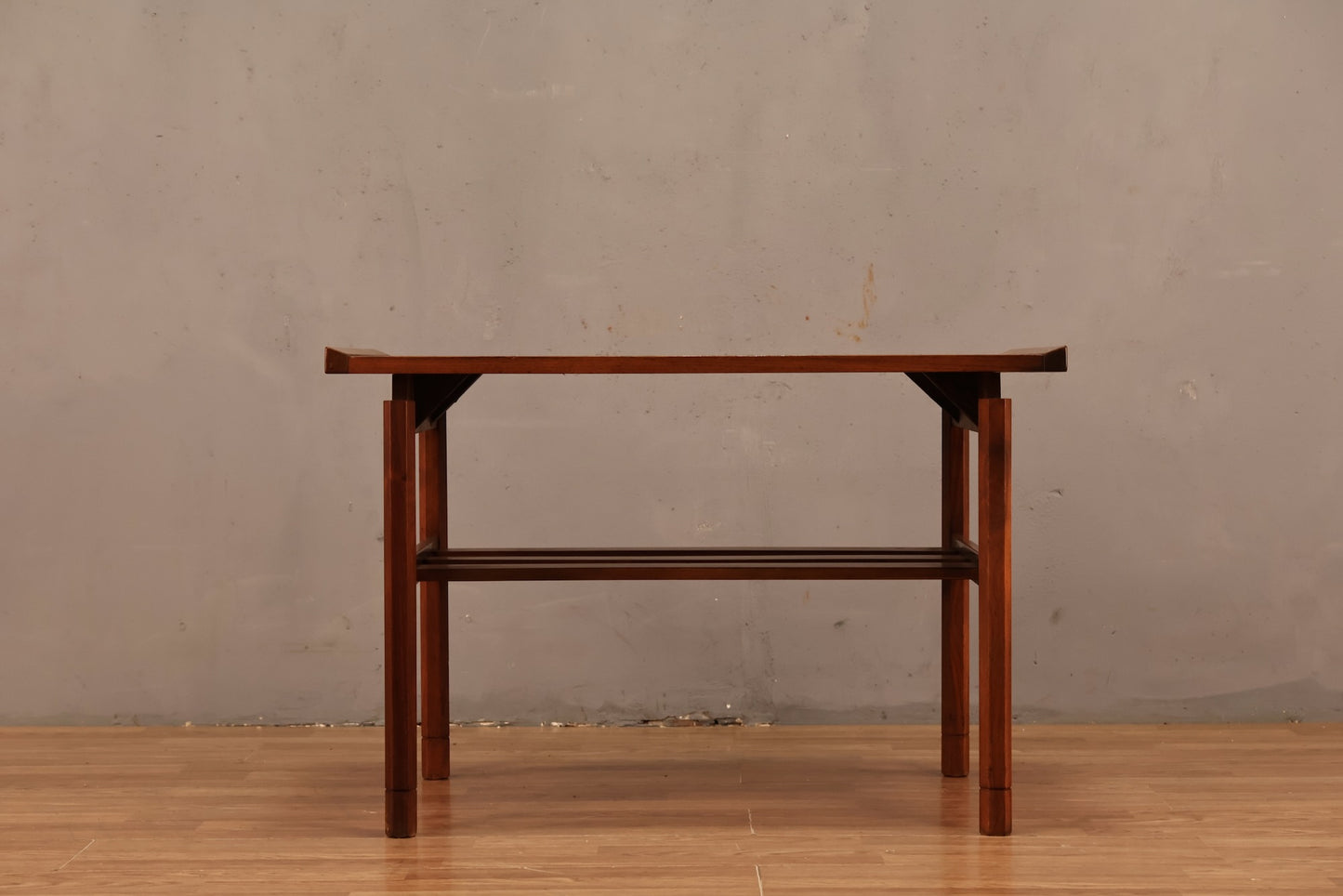 Mid Century Walnut Marquetry End Table