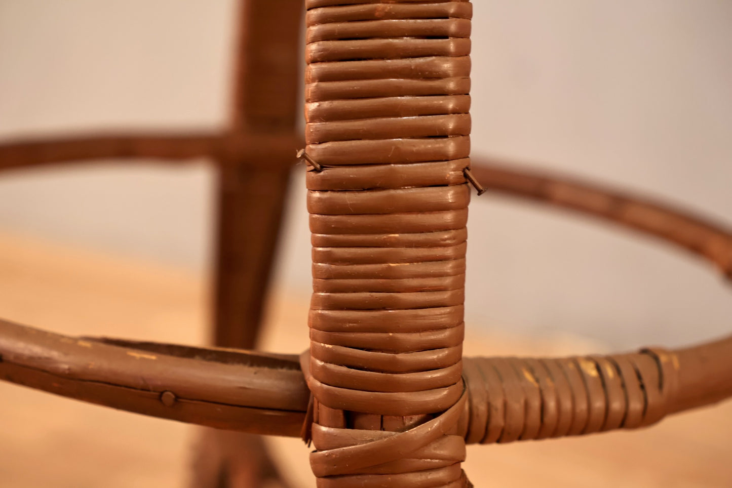 Brown Wicker Stool