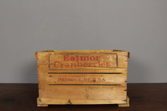 Rustic Wooden Mayflower Cranberries Crate