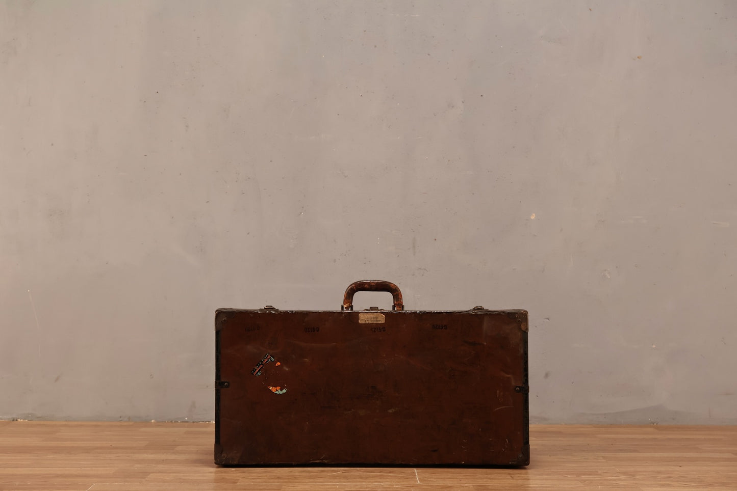 Brown Tin Steamer Suitcase