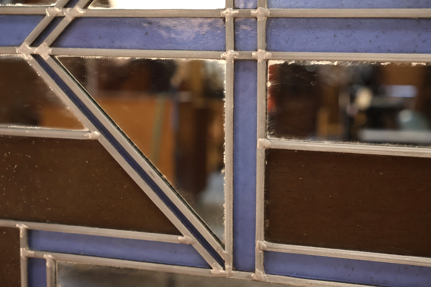 Large 1970s Stained Glass Mirror - ONLINE ONLY