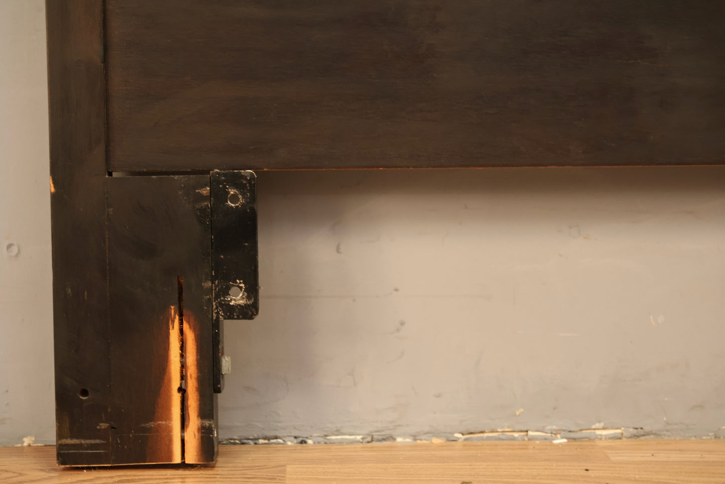 Brutalist Black & Walnut Queen Headboard - ONLINE ONLY